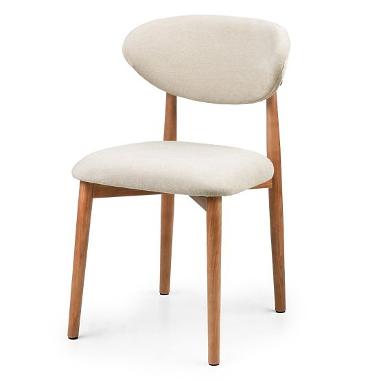 Chaise rembourrée Merano beige/noyer clair