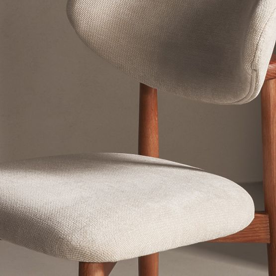 Chaise rembourrée Merano beige/noyer clair