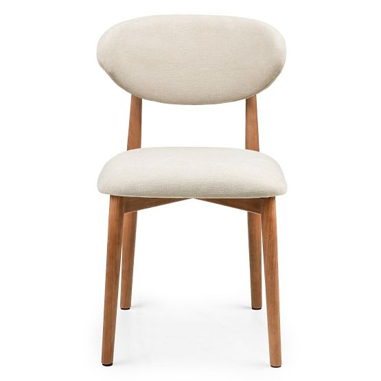 Chaise rembourrée Merano beige/noyer clair