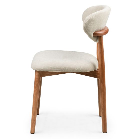 Chaise rembourrée Merano beige/noyer clair