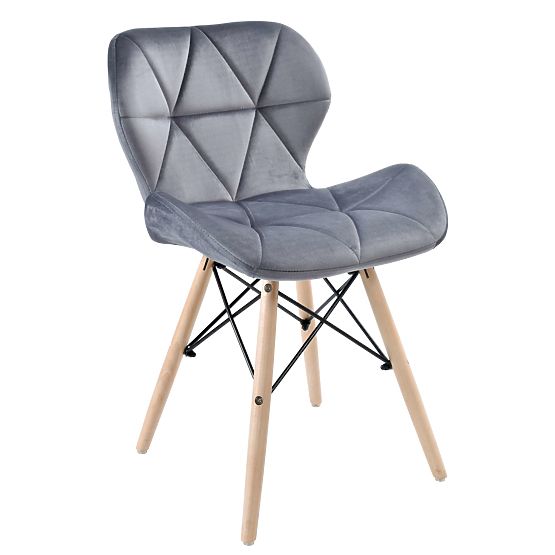 Chaise rembourrée MURET VELVET en velours graphite