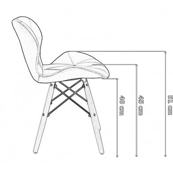 Chaise rembourrée MURET VELVET en velours graphite