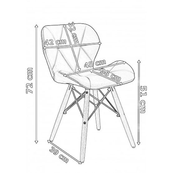Chaise rembourrée MURET VELVET en velours graphite