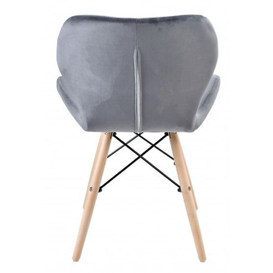 Chaise rembourrée MURET VELVET en velours graphite