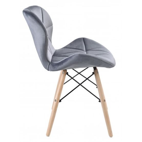 Chaise rembourrée MURET VELVET en velours graphite