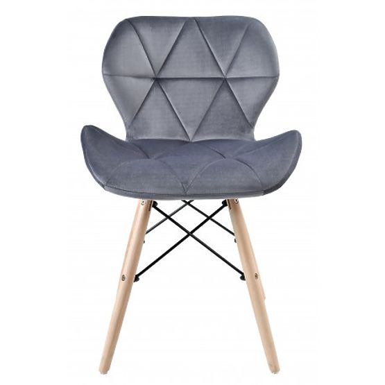 Chaise rembourrée MURET VELVET en velours graphite