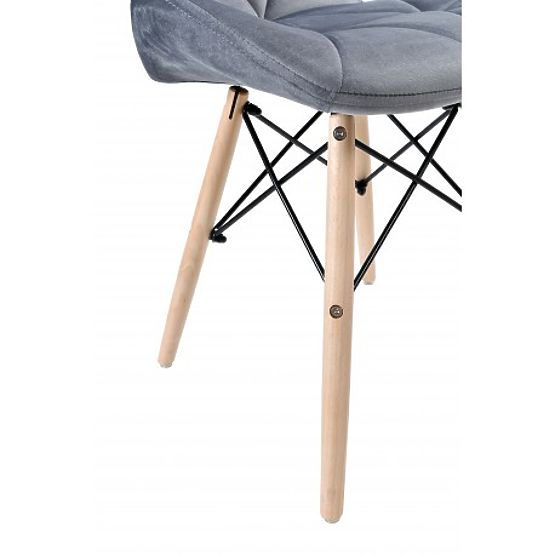 Chaise rembourrée MURET VELVET en velours graphite