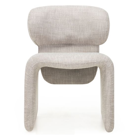 Chaise rembourrée Nabila, beige-gris