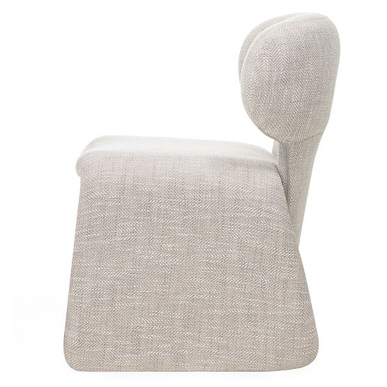 Chaise rembourrée Nabila, beige-gris