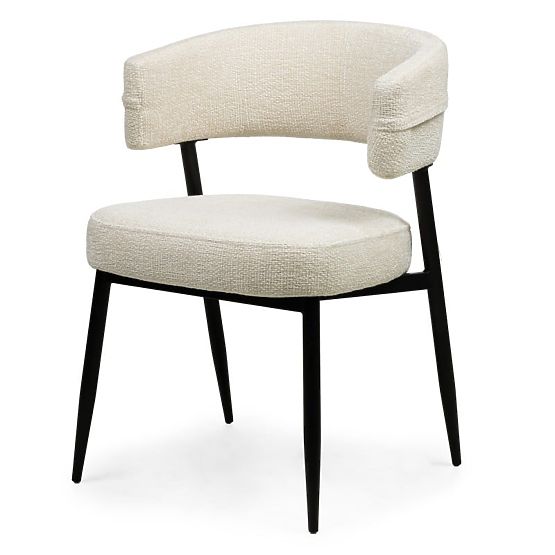 Chaise rembourrée Rosario crème/pieds noirs