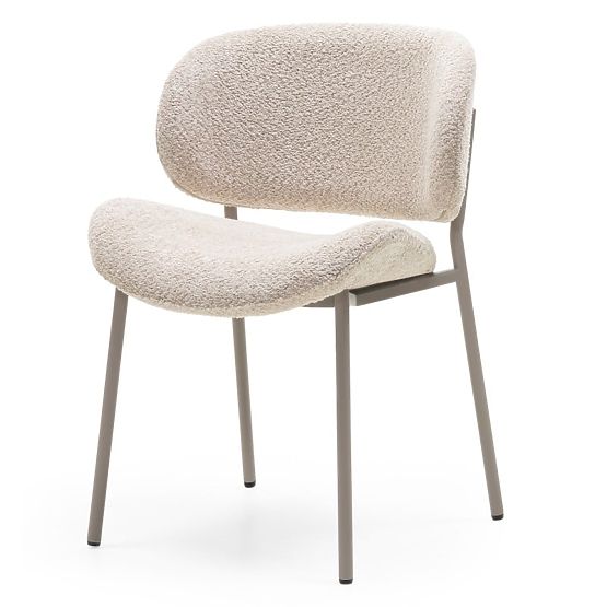 Chaise rembourrée Safira beige, boucle