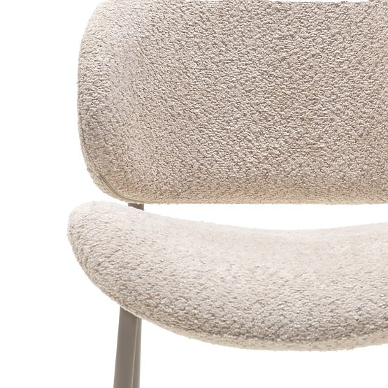 Chaise rembourrée Safira beige, boucle