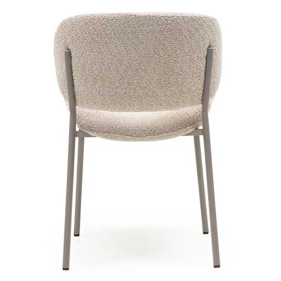 Chaise rembourrée Safira beige, boucle