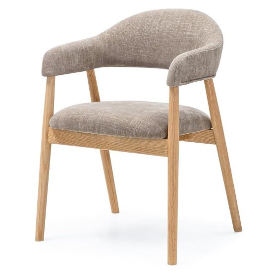 Chaise rembourrée Sorrento, beige foncé, chêne