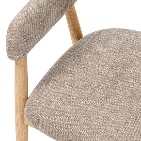 Chaise rembourrée Sorrento, beige foncé, chêne