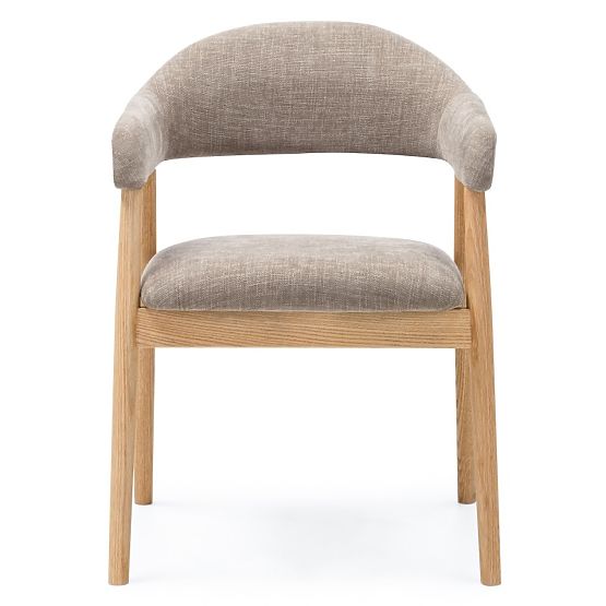Chaise rembourrée Sorrento, beige foncé, chêne