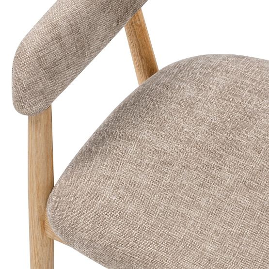 Chaise rembourrée Sorrento, beige foncé, chêne