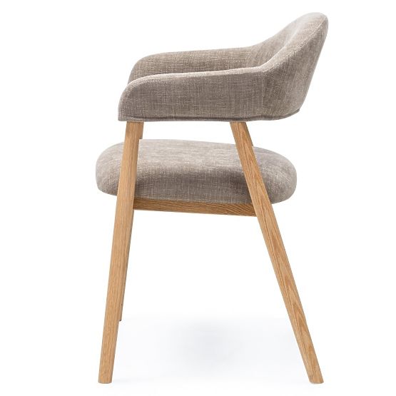 Chaise rembourrée Sorrento, beige foncé, chêne