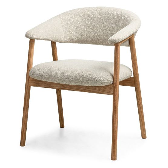 Chaise tapissée Capri, beige clair/bois de chêne