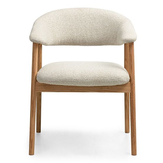 Chaise tapissée Capri, beige clair/bois de chêne