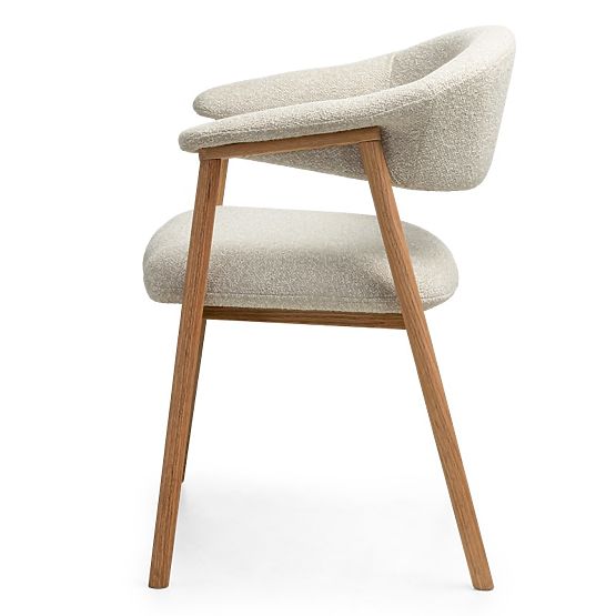 Chaise tapissée Capri, beige clair/bois de chêne