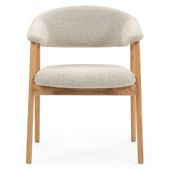 Chaise tapissée Capri, beige clair/bois de chêne