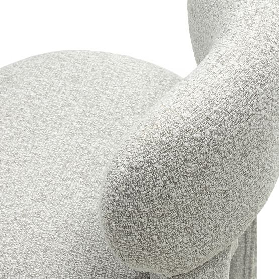 Chaise tapissée Falone grise, boucle, formes arrondies
