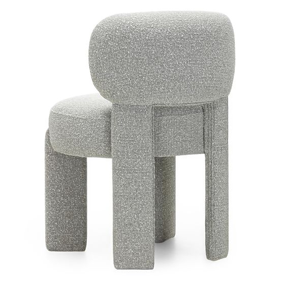 Chaise tapissée Falone grise, boucle, formes arrondies