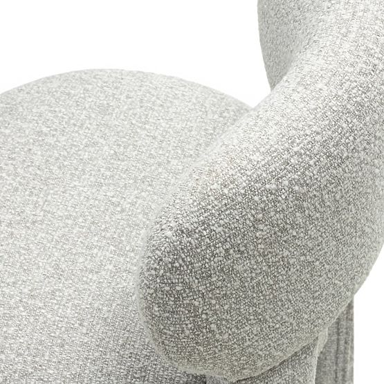 Chaise tapissée Falone grise, boucle, formes arrondies