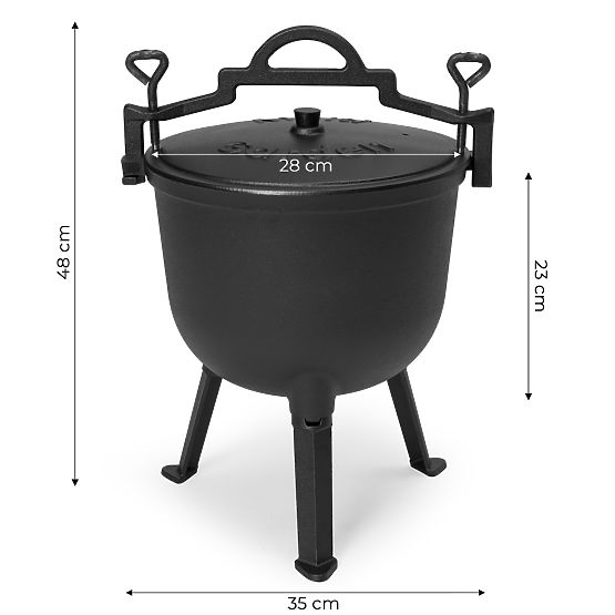 Chaudière en fonte émaillée 10L pot de chasse debout foyer barbecue MultiGarden