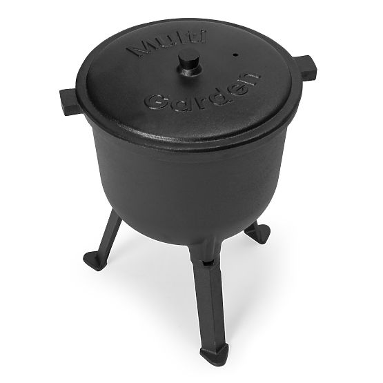 Chaudron en fonte émaillée 8L sur pied, marmite de chasse, foyer, barbecue MultiGarden