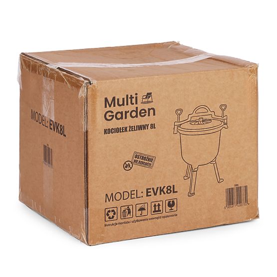 Chaudron en fonte émaillée 8L sur pied, marmite de chasse, foyer, barbecue MultiGarden