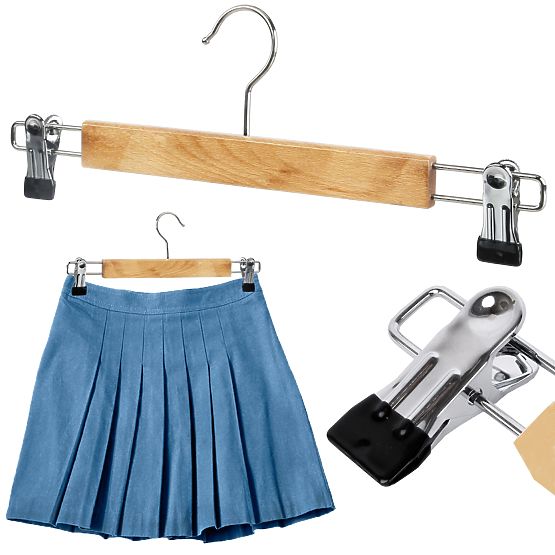 Cintre en bois pour jupes 1 pièce naturel