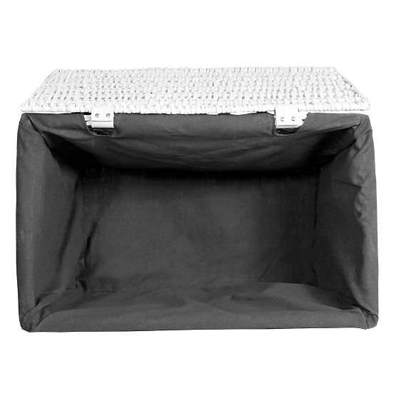 Coffre en osier 105L 66x40x40 cm blanc-gris