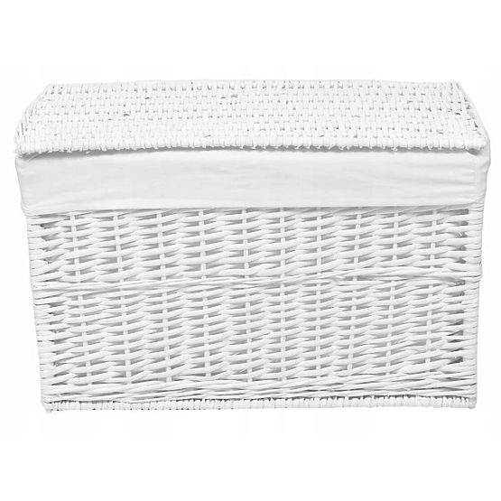 Coffre en osier 105L 66x40x40 cm blanc