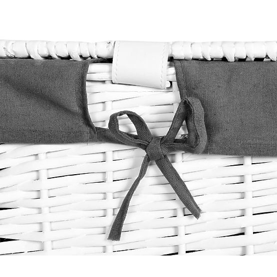 Coffre en osier 65L 56x34x34 cm blanc-gris
