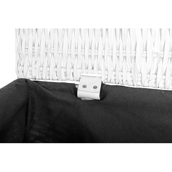 Coffre en osier 65L 56x34x34 cm blanc-gris