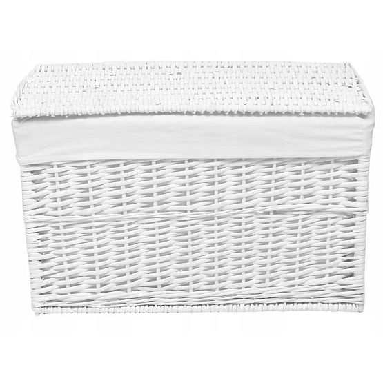 Coffre en osier 65L 56x34x34 cm blanc
