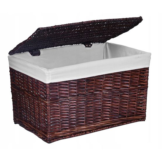 Coffre en osier 65L 56x34x34 cm marron