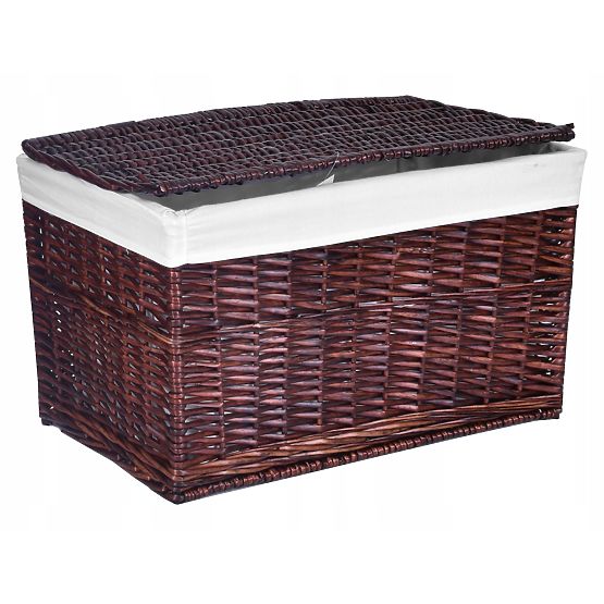 Coffre en osier 65L 56x34x34 cm marron