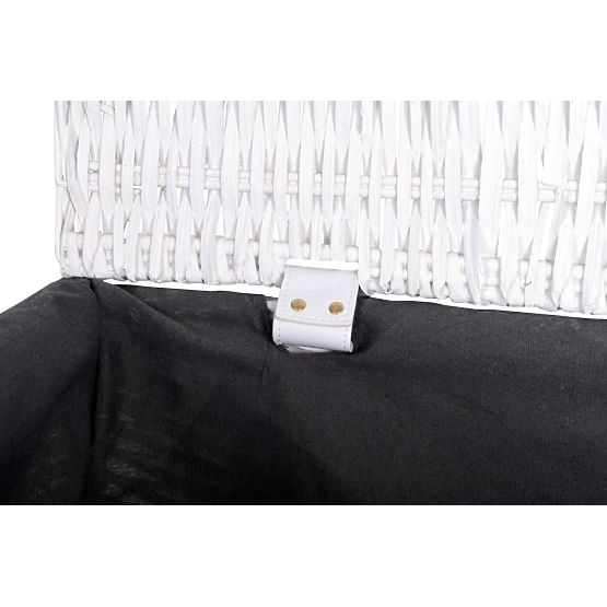 Coffre en osier 76x46x46 cm - 160L - blanc-gris