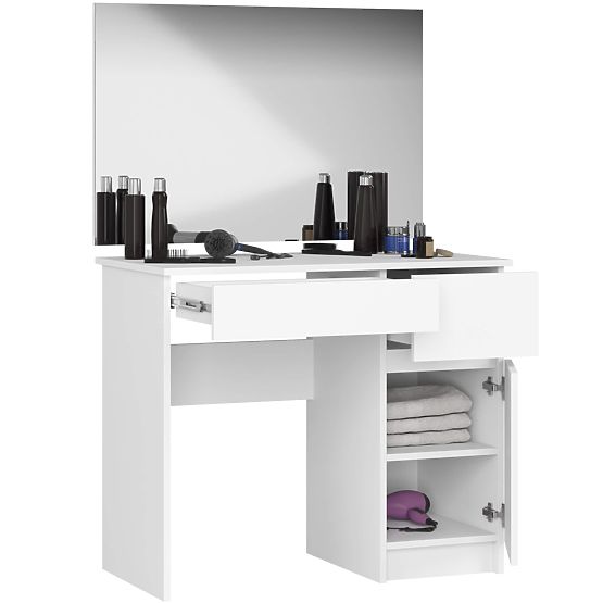COIFFEUSE AVEC MIROIR CLP P-2/SL 900x600 DROITE PK BLANCHE