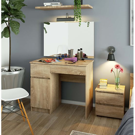 Coiffeuse avec miroir CLP P-2/SL 900x600 GAUCHE CHÊNE SONOMA