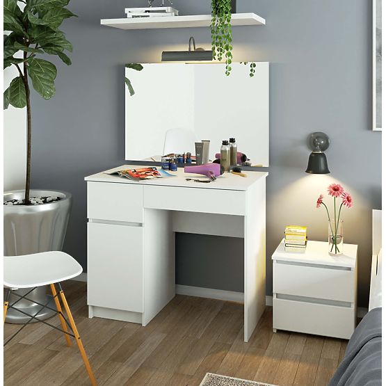 Coiffeuse avec miroir CLP P-2/SL 900x600 GAUCHE PK BLANC