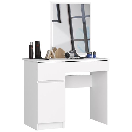 Coiffeuse avec miroir CLP P-2/SL GAUCHE PK BLANC