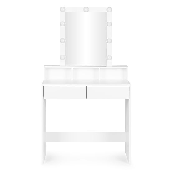 Coiffeuse avec miroir et éclairage LED 3 couleurs réglage de la luminosité ModernHome