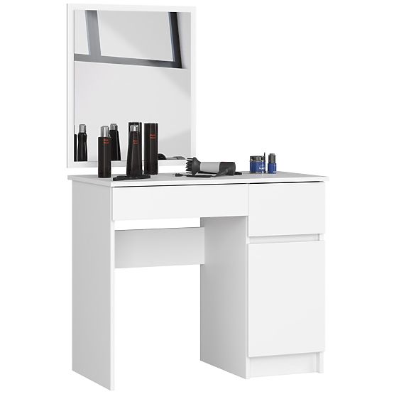 COIFFEUSE AVEC MIROIR P-2/SL 500x600 DROITE PK BLANCHE