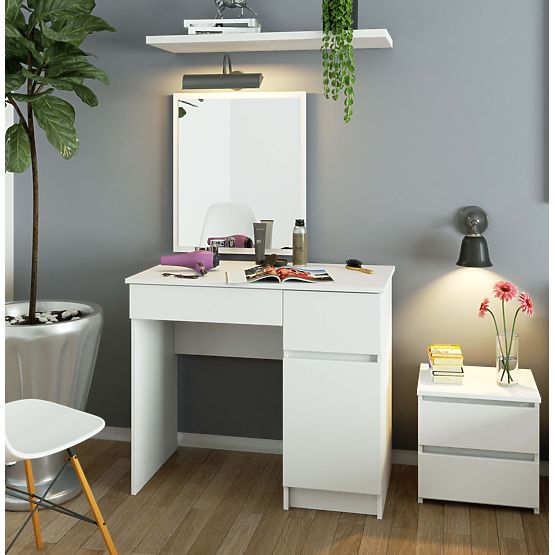 COIFFEUSE AVEC MIROIR P-2/SL 500x600 DROITE PK BLANCHE