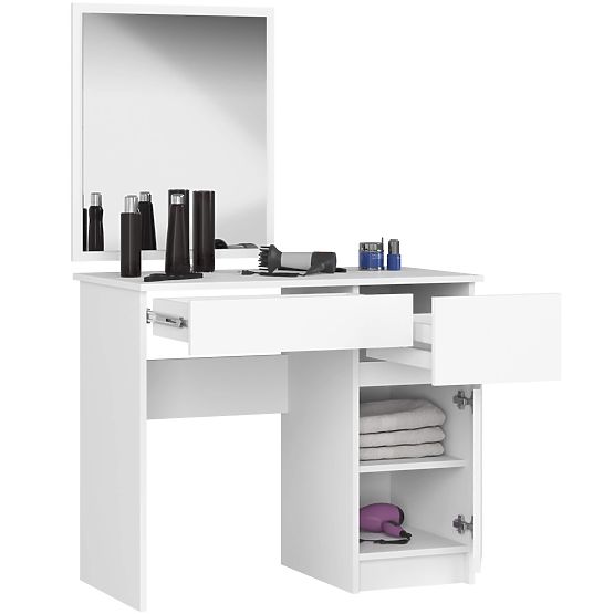 COIFFEUSE AVEC MIROIR P-2/SL 500x600 DROITE PK BLANCHE