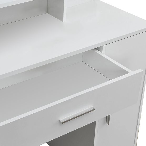 Coiffeuse cosmétique avec miroir blanc moderne ModernHome